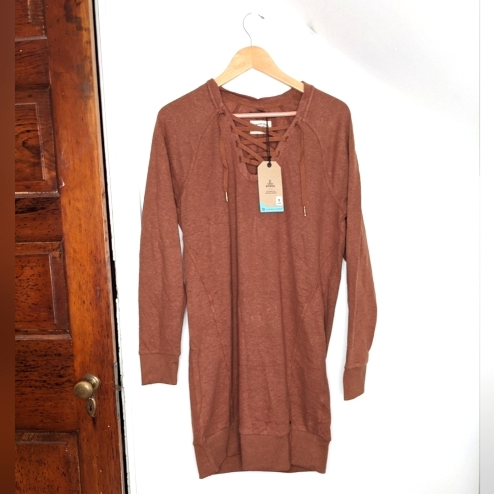 PrAna cozy up terry dress NWT, in Roux